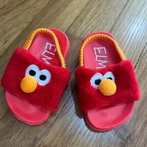 Kids Red and Orange Elmo Slippers